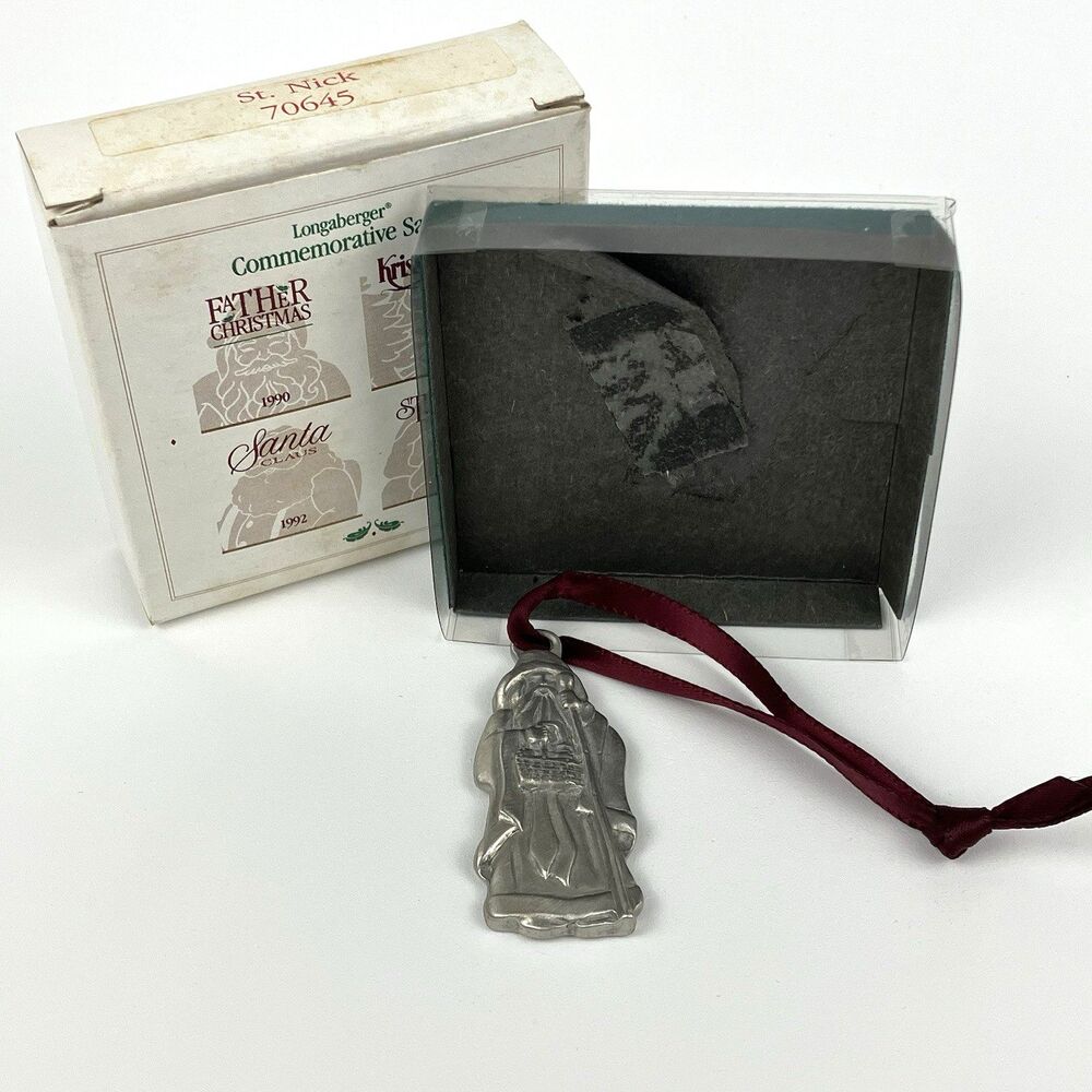 Longaberger Commemorative Santa St. Nick Tie On Ornament 1993 | 2.5" #70645